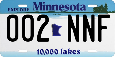 MN license plate 002NNF