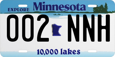 MN license plate 002NNH