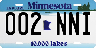 MN license plate 002NNI