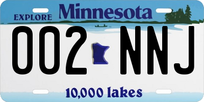 MN license plate 002NNJ