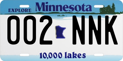 MN license plate 002NNK
