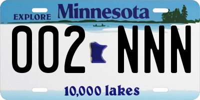 MN license plate 002NNN