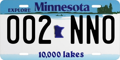 MN license plate 002NNO