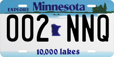 MN license plate 002NNQ