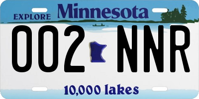 MN license plate 002NNR