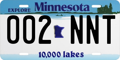 MN license plate 002NNT