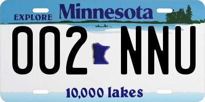 MN license plate 002NNU