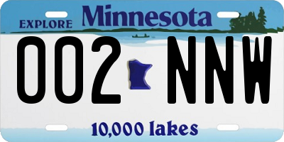 MN license plate 002NNW