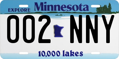 MN license plate 002NNY