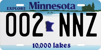 MN license plate 002NNZ