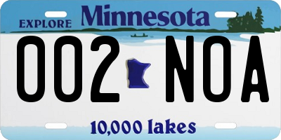 MN license plate 002NOA
