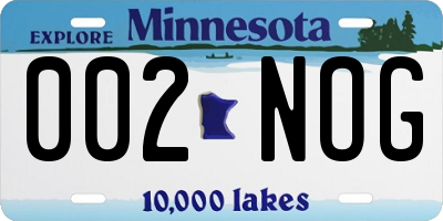 MN license plate 002NOG
