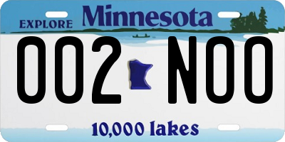MN license plate 002NOO