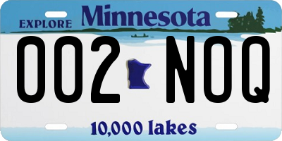 MN license plate 002NOQ