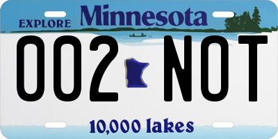 MN license plate 002NOT