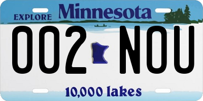 MN license plate 002NOU