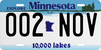 MN license plate 002NOV