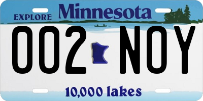 MN license plate 002NOY