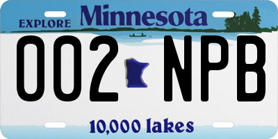 MN license plate 002NPB