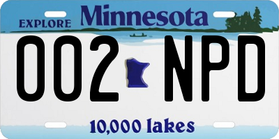 MN license plate 002NPD