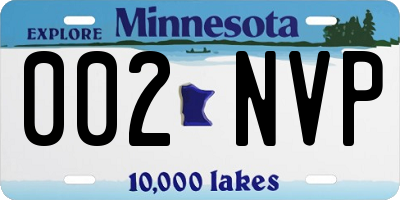 MN license plate 002NVP