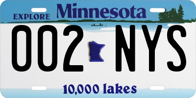 MN license plate 002NYS