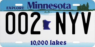 MN license plate 002NYV