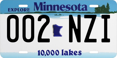 MN license plate 002NZI