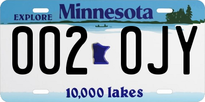 MN license plate 002OJY