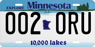 MN license plate 002ORU