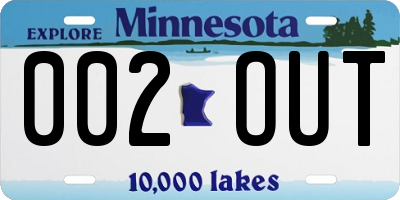MN license plate 002OUT