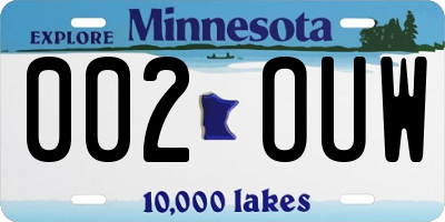 MN license plate 002OUW