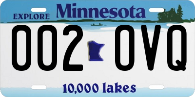 MN license plate 002OVQ