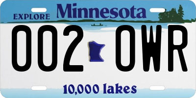 MN license plate 002OWR