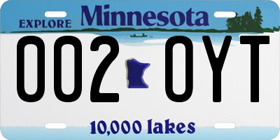 MN license plate 002OYT