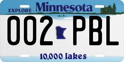 MN license plate 002PBL