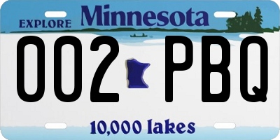 MN license plate 002PBQ