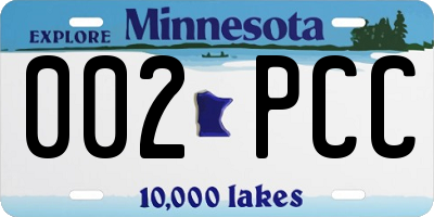 MN license plate 002PCC