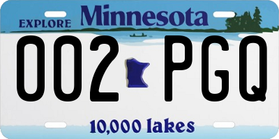 MN license plate 002PGQ