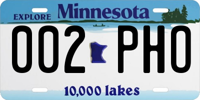MN license plate 002PHO