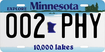 MN license plate 002PHY