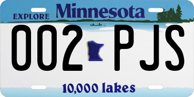 MN license plate 002PJS