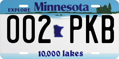 MN license plate 002PKB