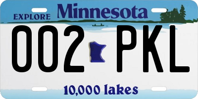 MN license plate 002PKL