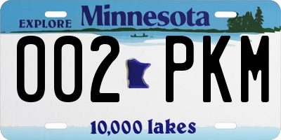 MN license plate 002PKM