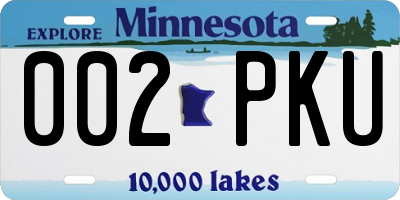 MN license plate 002PKU