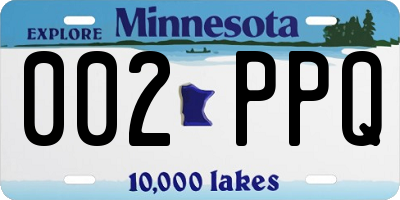 MN license plate 002PPQ