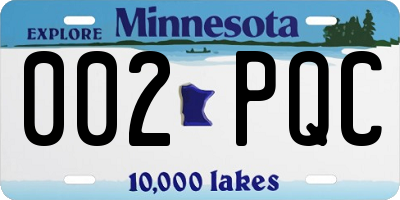 MN license plate 002PQC