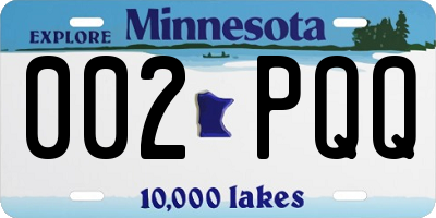 MN license plate 002PQQ