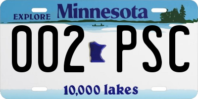 MN license plate 002PSC